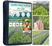 2x12M Thickened Black Nano PPT Garden Netting,Ultra-Fine Insect Mesh for Patio Greenhouse Vegetables Plants Fruits Flowers Protection from Birds Pest Bug Eating,30% Shade Rate Reusable & Durable