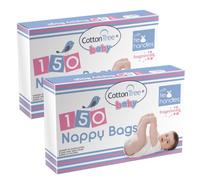 2x150 Pack Nappy Fragranced Bags - Tie Handle Baby Nappy Changing Disposable Bags, Scented Bin Adult Waste Sacks, Scented For Dog Poo - Bundled by GetInStyle Shop