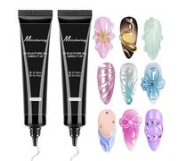 2x15ml Sculpture Gel 3D Carving Gels, Non Wipe Clear SculptingGel, SculptingGel Nail Glue, HardGel For Nails, 5D Embossed Candy Molding GelNail Decoration For DIYNail Painting Carved Manicure