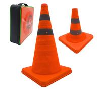 2x18" (45cm) Collapsible Traffic Safety Cones Dual Reflective Collar Pop-up Warning Cone for Road Parking Driving Practice Orange
