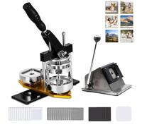 2x2/3x2/3.5x2.5 Inch Square/Rectangle Magnet Machine, Making Personalized Magnets, Compatible with Acrylic & Cardboard, Magnets Press+Paper Cutter+100 Sets Supplies