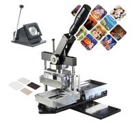 2x2/3x2/3.5x2.5 Inch Square/Rectangle Magnet Machine, Making Personalized Magnets, Compatible with Acrylic & Cardboard, Magnets Press+Paper Cutter+100 Sets Supplies