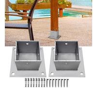 2x2 3x3 4x4 5x5 6x6 Wood Fence Post Anchor Base4mm Thick Stainless Steel with Screws & Concrete Anchors for Deck Railing & Mailbox 40x40mm (1.6x1.6in) Pack of 2
