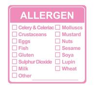 2x2 inch 150PCS Allergen Warning Stickers Labels Food Rotation Labels Allergen Warning Label Adhesive Allergy Stickers