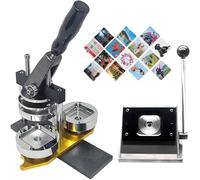 2x2 inch Square Fridge Magnets Maker Machine, 50x50mm DIY Photo Magnet Press with Paper Cutter + 100pcs Materials for Custom Badges