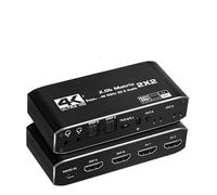 2x2 Matrix Switch Splitter with SPDIF and L/R 3.5mm compatible Switch 4x2 Support HDCP 2.2 3D 4K@60Hz for PS5(ZY-HM32)