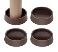 2x2 Round Rubber Caster Cups, Carpet Protector Cups Rubber Furniture Pad Non-slip Furniture Pads Non Skid Furnitures Grippers Anti Skid Leg Coasters Protector Rubbers Feet for Couch (Brown, 4 Pack)