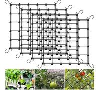 2x2 Trellis Net for Grow Tent, Flexible Grow Tent Netting Small Squares, 4 Pack Elastic Trellis Netting Plant Net Scrog Support with Hooks for Grow Tents