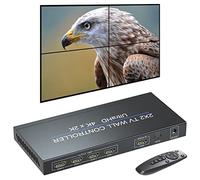 2x2 Video Wall Controller,4k/60HZ Input 1080P Output HDMI Video Wall Processor,2x1 3x1 4x1 1x2 1x3 1x4 Multiple Screen Splicing Modes with 180°Screen Rotation