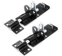 2x2 x Brenton Strong Sliding Padlock Shed Gate Door Bolt Black or Zinc 150mm (6") Black