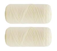 2x200g T Shirt Yarn for Crocheting 140m Elastic Fabric Crochet Cloth Yarn Thick Crochet Fabric Ribbon for Crocheting Bags, Rugs, Baskets, Home Decor, DIY Crafts (Cream)