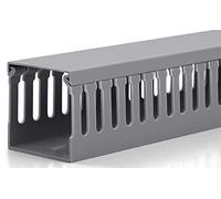 2x2in Server Rack Cable Management Kit - 6.6FT PVC Cable Duct Raceway, Open Slot Wire Raceway for Desk or Under Computer, Grey