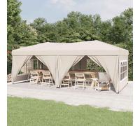 vidaXL Folding Party Tent with Sidewalls Cream 3x6 m