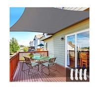 2x2m 3x5m Sun Shade Sail Square Sunshade Cover Waterproof 95% UV Block PES Awning Canopy with 4 Ropes for Outdoor Garden Patio Party Pergola Yard Backyard Beach, Grey