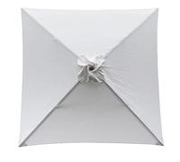 2x2m Waterproof Outdoor Parasol Replacement Canopy - White Sunshade Cover for Garden Patio Banana Umbrella UV Protection Fabric Easy to Install