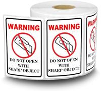 2x3 inch Do Not Open with Sharp Object Industrial Warning Labels International Special Handling Shipping Pallet Stickers 500pcs