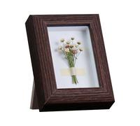 2x3 Mini Shadow Box Frame - Real Glass Small Shadow Box Display I Walnut Color Keepsakes Display Case for Coins Pins, Photo - Small Item Storage Shadow Box for Wall or Tabletop (Walnut Color)