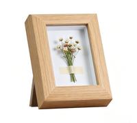 2x3 Mini Shadow Box Frame - Real Glass Small Shadow Box Display I Walnut Color Keepsakes Display Case for Coins Pins, Photo - Small Item Storage Shadow Box for Wall or Tabletop (Wood Color)