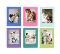 2x3 Small Magnetic Photo Frame for Refrigerator,Personalised Colorful Magnetic Mini Picture Frames for Fujifilm Instax Mini 12 11 99 90 40 9 8 7 EVO 3 Inch Films, for 54x86mm Pictures（6 Pack）