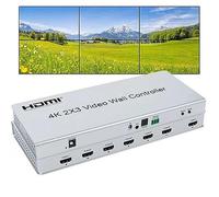 2x3 Video Wall Controller | 4K@30Hz | Edge Masking,1 HDMI Input & 6 HDMI Outputs,1x1,1x2,1x3,1x4,1x5,1x6,2x1,2x2,2x3,3x1,3x2,4x1,5x1,6x1 IR Control,Plug & Play