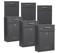 2x3 Wall Mounted Letter Box V52 Anthracite Lockable Post Box Mailbox with Name Plate Window