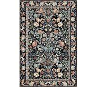 2x3 Washable Non-Slip Kitchen Rugs: Small Vintage Entryway Mats for Doormat Floor, Low Pile Thin Soft Stain Resistant Boho Runner Rug for Bedroom, Sink Hallway Laundry Bathroom Pet Area, Black/Brown