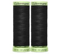 2x30m Gutermann Top Stitch Extra Strong Upholstery Polyester Thread for Hand or Machine Sewing, Black 000 - Bundled by GetInStyle Shop