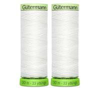 2x30m Gutermann Top Stitch rPET Extra Strong Recycled Polyester Thread for Hand or Machine Sewing, White 800 - Bundled by GetInStyle Shop