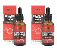2x30ml Face Facts Collagen & Q10 Facial Serum | Ubiquinone (Q10), Collagen, Betaine | Temporarily reduce the appearance of fine lines - Bundled by Smart Cutie