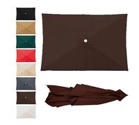 2X3m 3X3.0m Rectangular Garden Parasol Replacement Canopy Outdoor Patio Umbrella Fabric Top Market Table Umbrella Fabric Canopy For 4/6/8 Ribs(Coffee,2.0x3.0m)