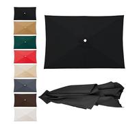 2X3m 3X3.0m Rectangular Garden Parasol Replacement Canopy Outdoor Patio Umbrella Fabric Top Market Table Umbrella Fabric Canopy For 4/6/8 Ribs(Black,2.5x2.5m)