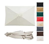 2X3m 3X3.0m Rectangular Garden Parasol Replacement Canopy Outdoor Patio Umbrella Fabric Top Market Table Umbrella Fabric Canopy For 4/6/8 Ribs(White,3.0x3.0m)