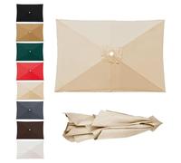 2X3m 3X3.0m Rectangular Garden Parasol Replacement Canopy Outdoor Patio Umbrella Fabric Top Market Table Umbrella Fabric Canopy For 4/6/8 Ribs(Beige,2.7x2.7m)