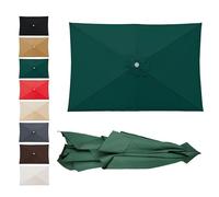2X3m 3X3.0m Rectangular Garden Parasol Replacement Canopy Outdoor Patio Umbrella Fabric Top Market Table Umbrella Fabric Canopy For 4/6/8 Ribs(Green,2.7x2.7m)