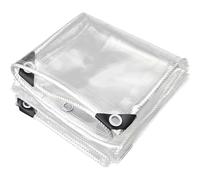 2x3m Clear Tarps Outdoor Waterproof Transparent Tarpaulin with Eyelets and 5m Tie Rope,420 G/M² Pvc Clear Tarpaulin Water Resistant Tear Resistant Heavy Duty Cover for Garden Furniture Patio