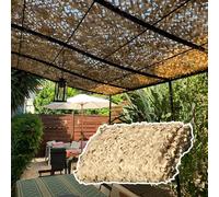 2x3M Reusable Camouflage Netting Lightweight 150D Beige Army Camo for Sunshade Camping Military Hunting Shooting and Blind Watching (3x10m/9.8x32.8ft)