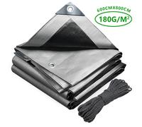 (2x3m) VOUNOT Tarpaulin Heavy Duty 180 g/m² Waterproof Tarp Grey