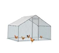 2x3x2m Large Metal Chicken Coop, Walk-in Poultry Cage Chicken Hen Run House with Waterproof Cover, Rabbits Cats Dogs Farm Pen for Outdoor Backyard Farm Garden