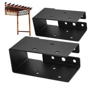 2x4 Carbon Steel Brackets - 197g Deck Railing Concealed Couplings | Heavy Duty Joists Brackets Set of 2 Wooden Craft Beam Supports for Pergola Handrail Swing Shelf Fence Stairs