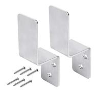 2x4 Door Barricade Brackets (2 pcs) Drop Open Bar Holder Steel Z Bracket for 2 by 4 Lumber as Security Door Reinforcement, Door Jammer, Tool Hanger for Your Home, Barn, Shed, Garage, Gate