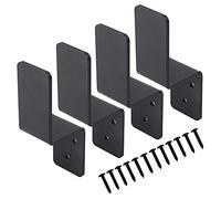 2x4 Door Barricade Brackets (4 pcs) Drop Open Bar Holder Steel Z Bracket for 2 by 4 Lumber as Security Door Reinforcement, Door Jammer, Tool Hanger for Your Home, Barn, Shed, Garage, Gate