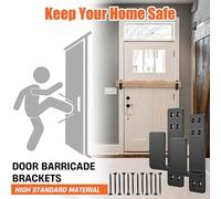 2x4 Door Security Bar Bracket for Home Reinforcement, Heavy-Duty Alloy Steel Barricade Bracket (12 x 6 x 5 cm), Compatible with Inward/Outward Opening Doors