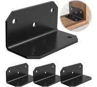 2x4" Galvanized Corner Brace, 90 Degree Angle Iron Brackets with Holes,Heavy Duty L Bracket for Wood Fence , Angle Brackets for Shelves , Raised Garden Bed Steel Corner Brackets (4pcs)