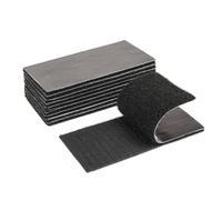 2x4 inch Strong Adhesive Hook and Loop Tape - Sticky-Backed Adhesive Fasteners, Suitable for Home Organization, Carpet Fixation, Sofa Cushion Fixation and DIY Crafts (Black, 2 in x 4 in, 10 Pairs)