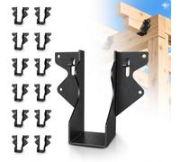 2x4 Joist Hanger Thicker 14 Gauge Black Powder Coating Steel 12 Pcs | LU24 Double Shear Face Mount Joist Hanger,Hurricane Ties for Rafters Tie Brackets Great for Floor Deck and Ceiling Joists