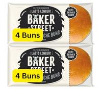 2x4 Mega Brioche Buns Pre Sliced Bakers St Cleverly Packaged Lasts Longer (2 Packs of 4 Buns)