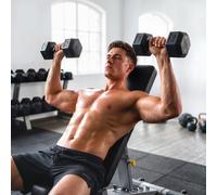 HOMCOM 2x8kg Rubber Hex Dumbbell Set Anti-Rolling Free Weights Dumbbells Pair with Knurled Grip for Home Gym Strength Training Exercise