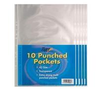 2x50 Pack of A3 Portrait Strong Plastic Poly Punch Pockets Wallet Sleeves Clear Finish