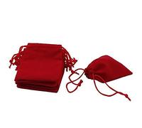 2x50 Pieces Velvet Drawstring Pouch Gift Bag Wedding Favor Jewelry Pouch Red