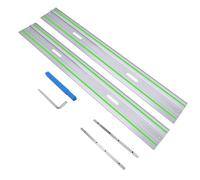 2X55" Guide Rail Kit for Festool TS-55/TS-75 Plunge Track Saws & FS-1400/2 | Includes 2 Connectors & 2 Replacement Splinter Guards - CNC Drilled For FS-KP/30 Pads - Easy Alignment & Cutting